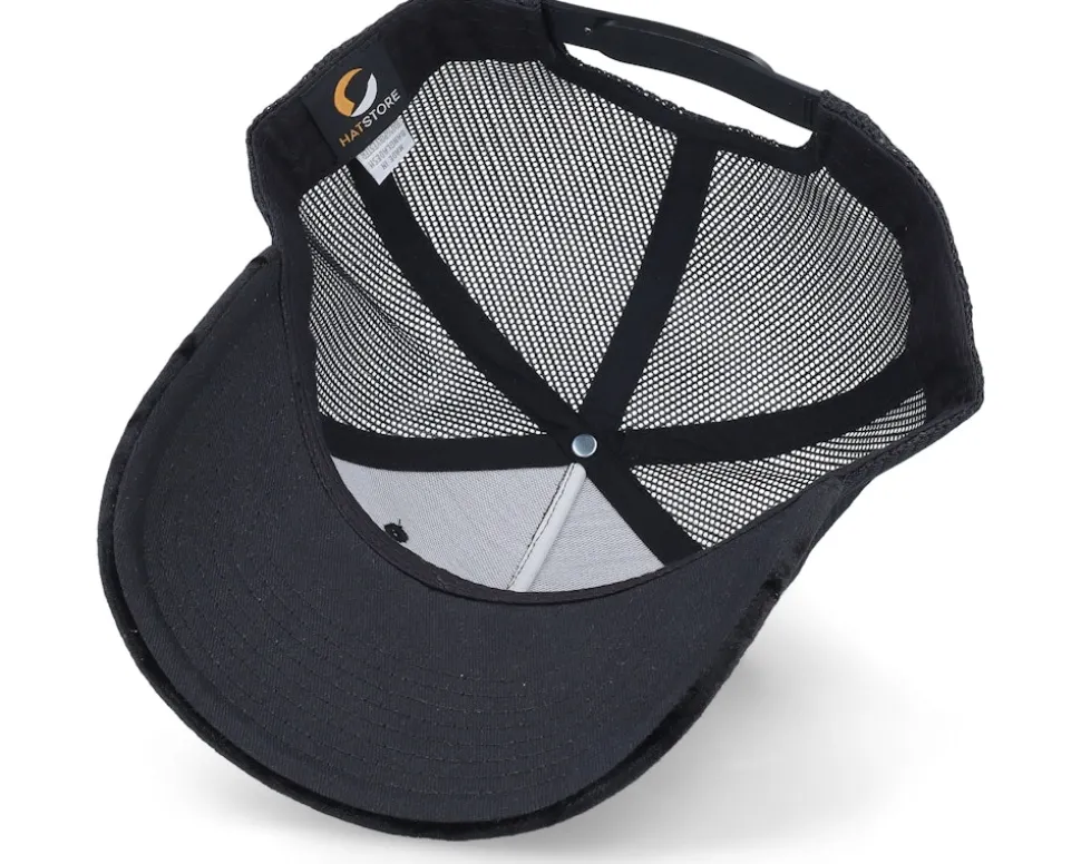 Chinese Dragon Silver Patch Velvet Black A-Frame Trucker - Calza Pennello