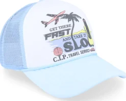 Cip Travel Service Puff Print Light Blue Trucker - Coney Island Picnic