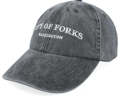 City Of Forks Washington Washed Black Dad Cap - Iconic
