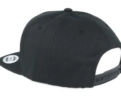 Classic 5 Panel Black Snapback - Yupoong