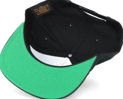 Classic 5 Panel Black Snapback - Yupoong