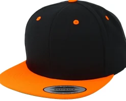 Classic Black/Neon Orange Snapback - Yupoong