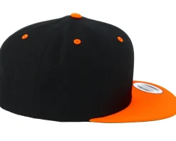 Classic Black/Neon Orange Snapback - Yupoong