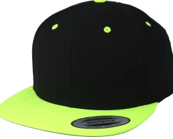Classic Black/Neon Yellow Snapback - Yupoong