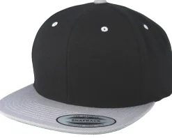 Classic Black/Silver Snapback - Yupoong
