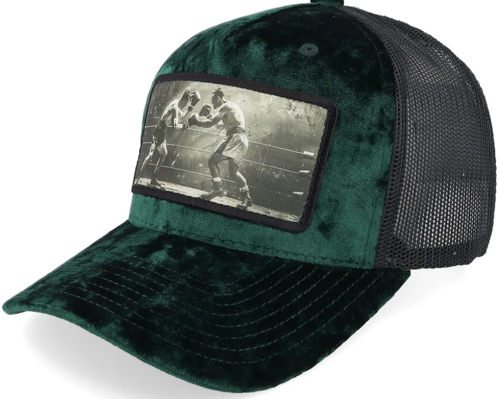 Classic Boxing Match Velvet Green/Black A-Frame Trucker - Calza Pennello