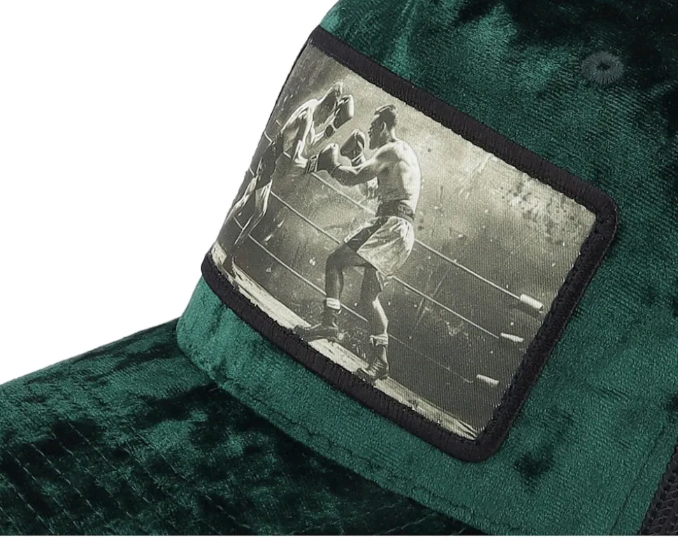 Classic Boxing Match Velvet Green/Black A-Frame Trucker - Calza Pennello