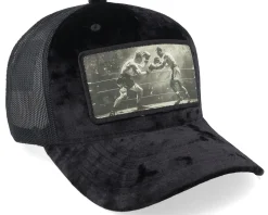 Classic Boxing Match Velvet Black A-Frame Trucker - Calza Pennello