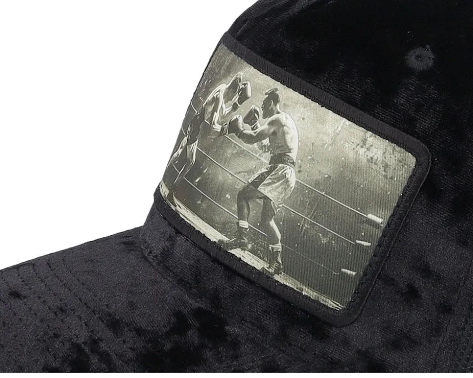 Classic Boxing Match Velvet Black A-Frame Trucker - Calza Pennello