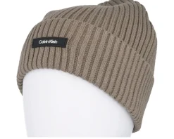Classic Cotton Rib Beanie Brindle Cuff - Calvin Klein