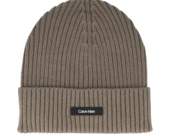 Classic Cotton Rib Beanie Brindle Cuff - Calvin Klein