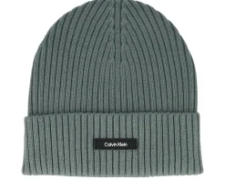 Classic Cotton Rib Beanie Dark Forest Cuff - Calvin Klein