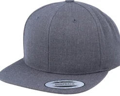 Classic Dark Heather Grey Snapback - Yupoong