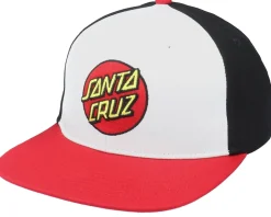 Classic Dot White/Black/Red Snapback - Santa Cruz
