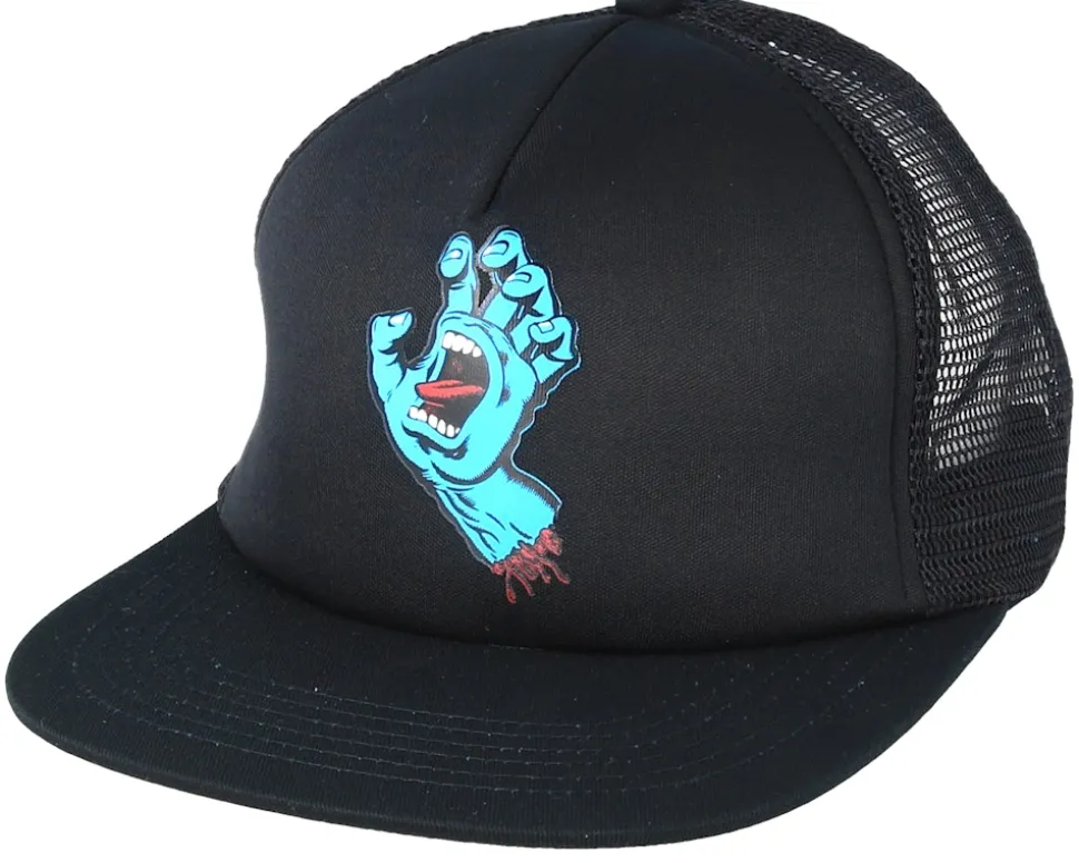 Classic Hand Mesh Black Trucker - Santa Cruz