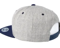Classic Heather Grey/Navy Snapback - Yupoong