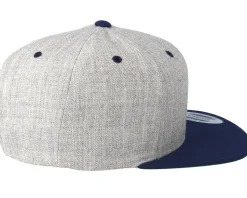 Classic Heather Grey/Navy Snapback - Yupoong