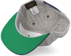 Classic Heather Grey/Navy Snapback - Yupoong