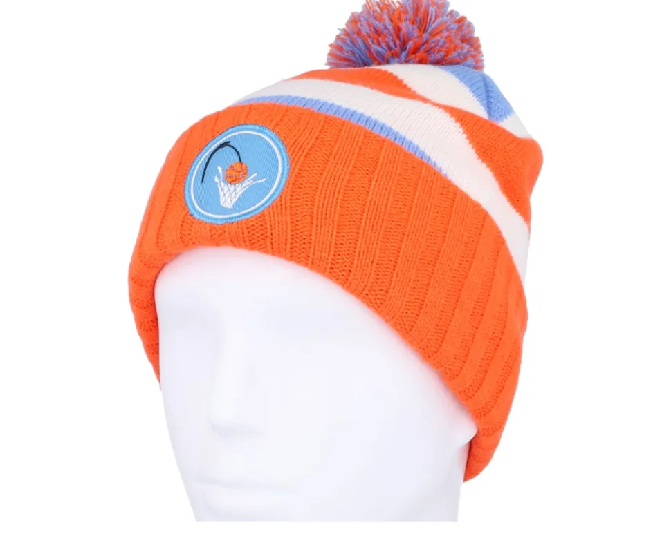 Cleveland Cavaliers Snow Day Knit Hwc Orange Pom - Mitchell & Ness