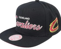 Cleveland Cavaliers Team Script 2.0 Black Snapback - Mitchell & Ness