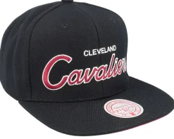 Cleveland Cavaliers Team Script 2.0 Black Snapback - Mitchell & Ness