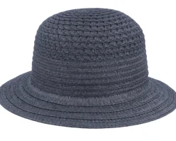 Cloche In Braid Mix Black Bucket Straw Hat - Seeberger