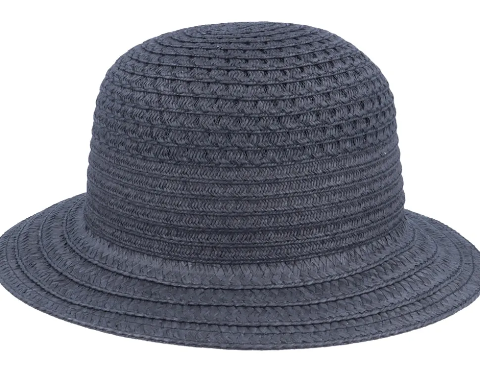 Cloche In Braid Mix Black Bucket Straw Hat - Seeberger