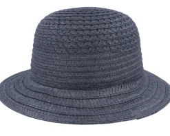 Cloche In Braid Mix Black Bucket Straw Hat - Seeberger