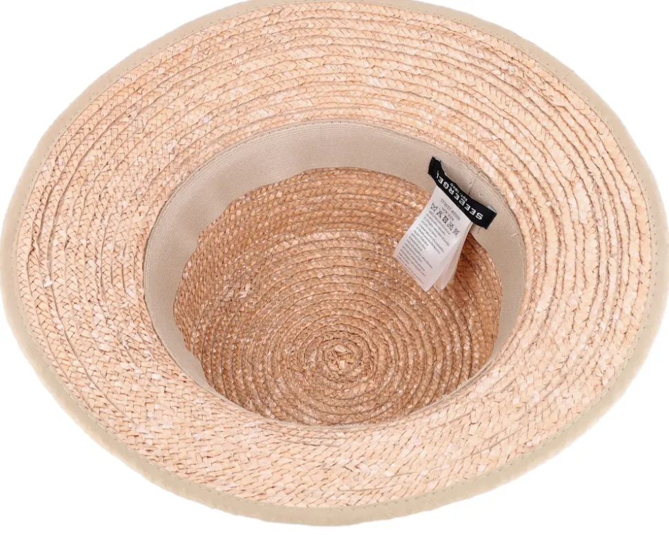 Cloche In Straw Braid Sand Straw Hat - Seeberger