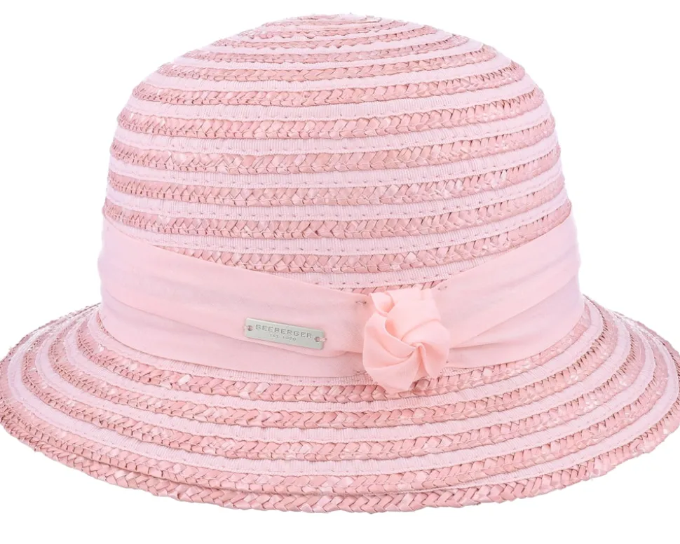 Cloche In Straw Braid Rose Bucket - Seeberger