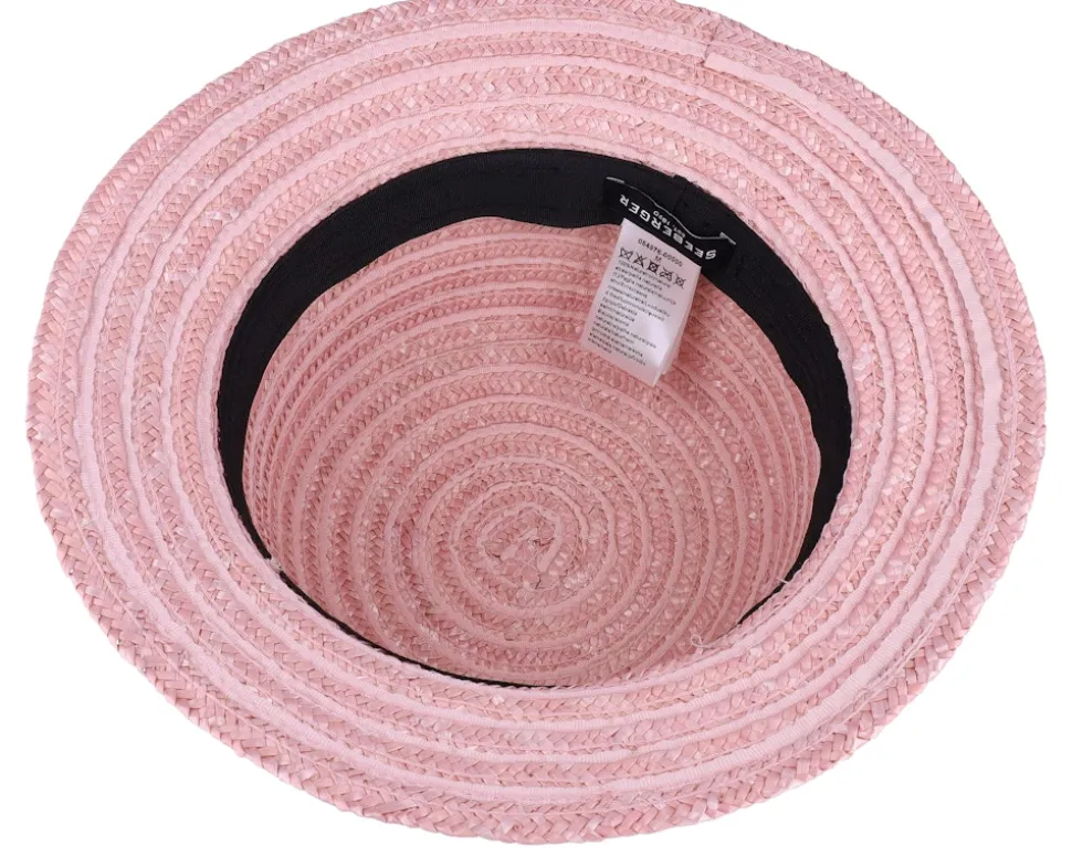 Cloche In Straw Braid Rose Bucket - Seeberger
