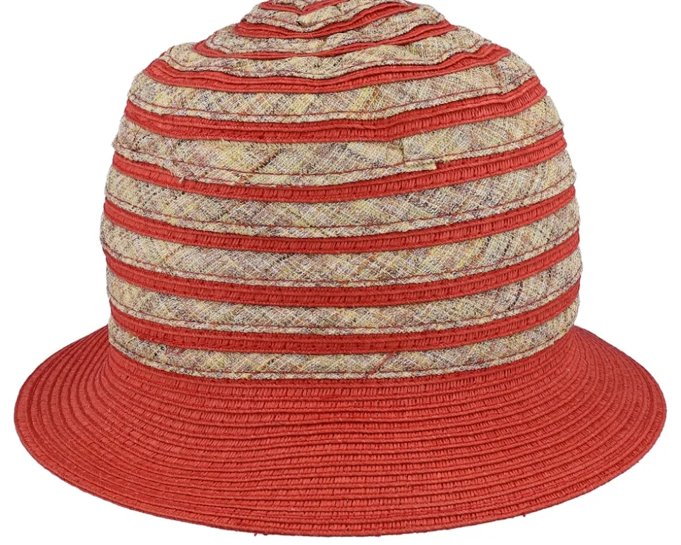 Cloche In Stripy Design Terracotta-Linen Bucket - Seeberger