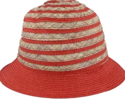 Cloche In Stripy Design Terracotta-Linen Bucket - Seeberger