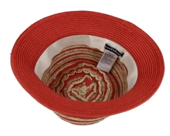 Cloche In Stripy Design Terracotta-Linen Bucket - Seeberger