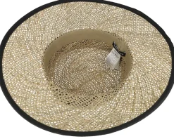 Cloche Seagras Natural/Black Straw Hat - Seeberger