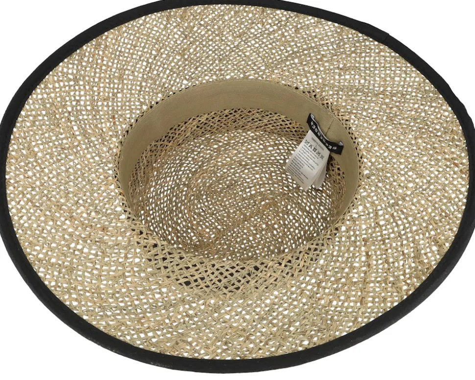 Cloche Seagras Natural/Black Straw Hat - Seeberger