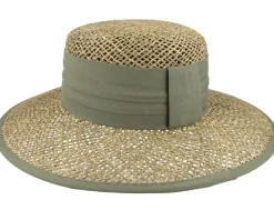 Cloche Seagras Natural/Khaki Straw Hat - Seeberger