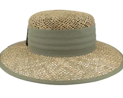 Cloche Seagras Natural/Khaki Straw Hat - Seeberger
