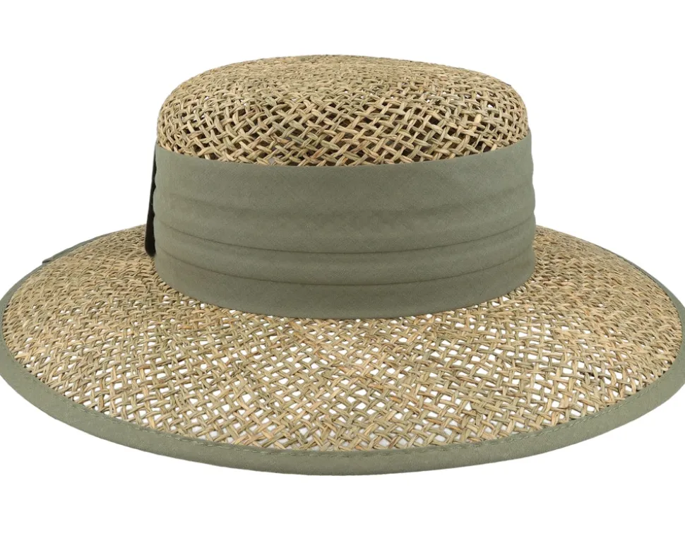 Cloche Seagras Natural/Khaki Straw Hat - Seeberger