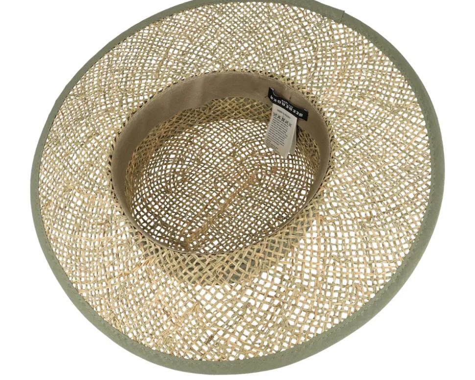 Cloche Seagras Natural/Khaki Straw Hat - Seeberger