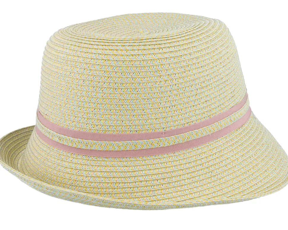 Cloche With Ribbon Trimming Honey-Powder Red Straw Hat - Seeberger