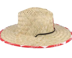 Coca-cola Sun Hat Coke Natural/Red Straw Hat - Brixton
