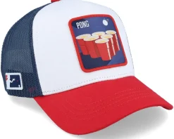 Cocktails Beer Pong White/Blue/Red Trucker - Capslab