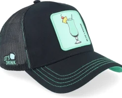 Cocktails Lagoon Black/Turqouise A-frame Trucker - Capslab