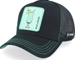 Cocktails Lagoon Black/Turqouise A-frame Trucker - Capslab