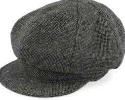 Coco Tweed Black Newsboy Flat Cap - Mayser