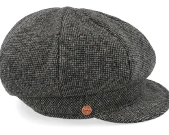 Coco Tweed Black Newsboy Flat Cap - Mayser
