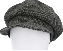 Coco Tweed Black Newsboy Flat Cap - Mayser