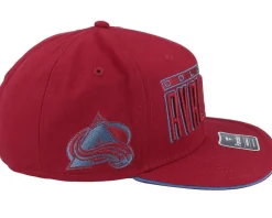 Colorado Avalanche Gino Flat Brim Dark Garnet/Blue Snapback - Fanatics