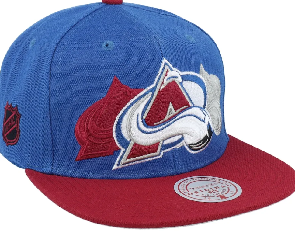 Colorado Avalanche Triple Up Light Blue/Red Snapback - Mitchell & Ness